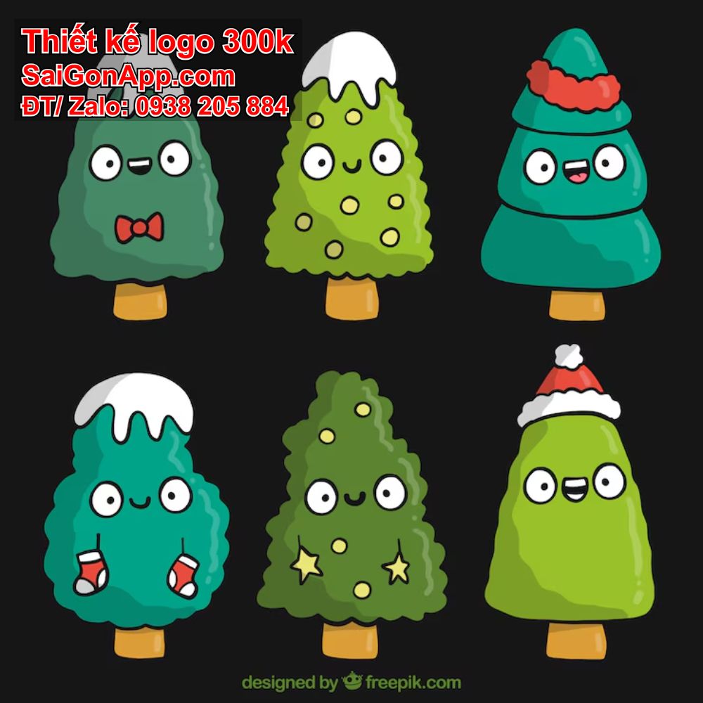 Cây thông noel chibi, THIẾT KẾ 300K ĐẸP CHUYÊN NGHIỆP SaiGonApp
