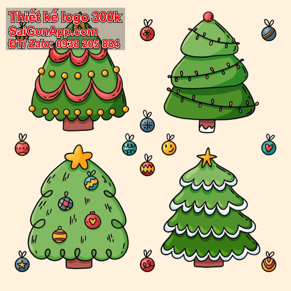 Cây thông noel chibi, THIẾT KẾ 300K ĐẸP CHUYÊN NGHIỆP SaiGonApp