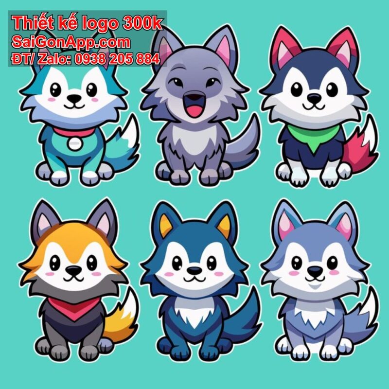 Con sói chibi (wolf chibi), THIẾT KẾ 300K ĐẸP CHUYÊN NGHIỆP SaiGonApp