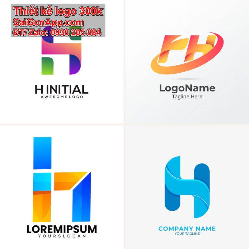 Thiết kế logo chữ H cách điệu, 300K ĐẸP CHUYÊN NGHIỆP SaiGonApp