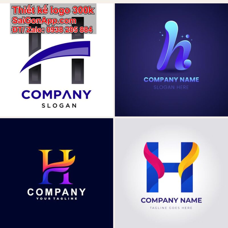 Thiết kế logo chữ H cách điệu, 300K ĐẸP CHUYÊN NGHIỆP SaiGonApp