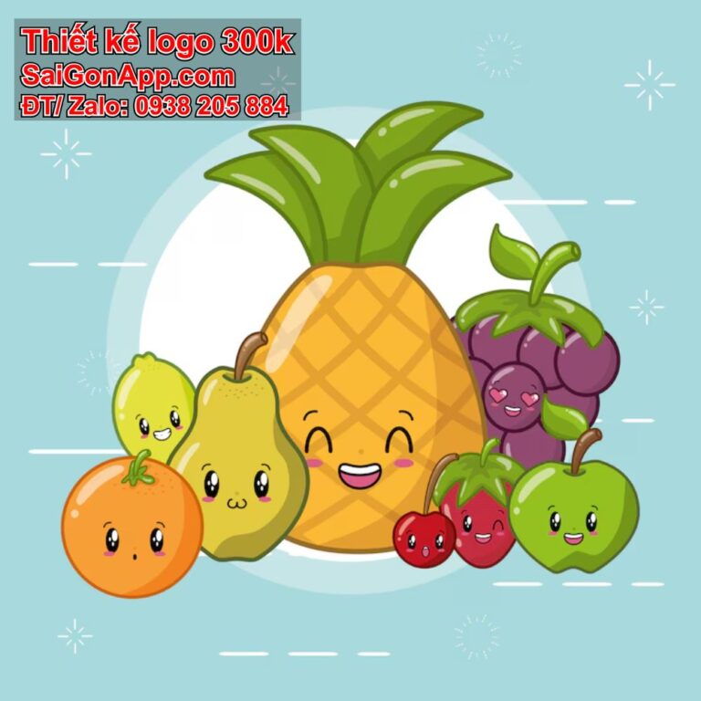 Vẽ trái cây chibi, THIẾT KẾ 300K ĐẸP CHUYÊN NGHIỆP SaiGonApp