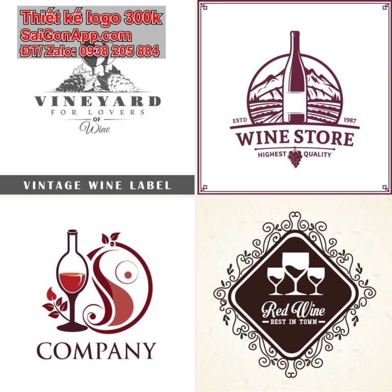 Thiết kế logo rượu vang, 300K ĐẸP CHUYÊN NGHIỆP SaiGonApp
