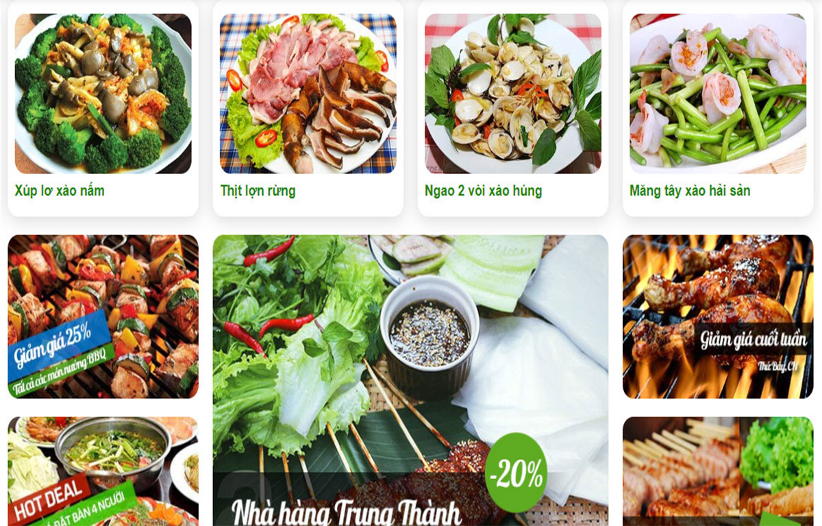 thiết kế web ẩm thực