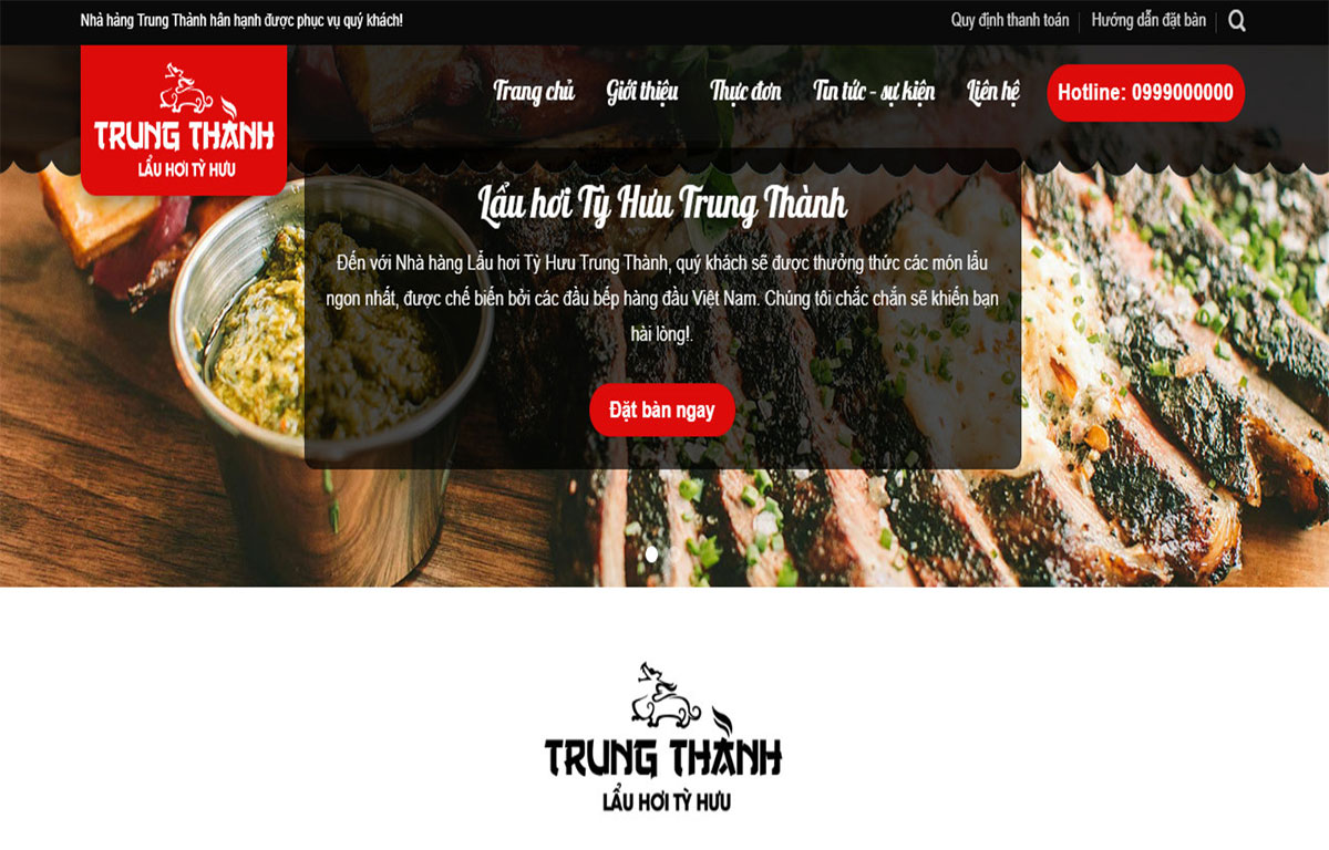 thiết kế web ẩm thực