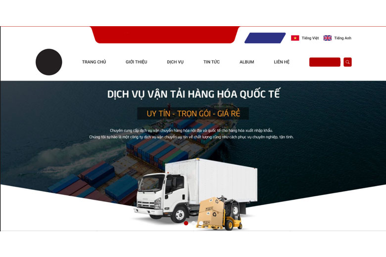 dịch vụ thiết kế website vận tải