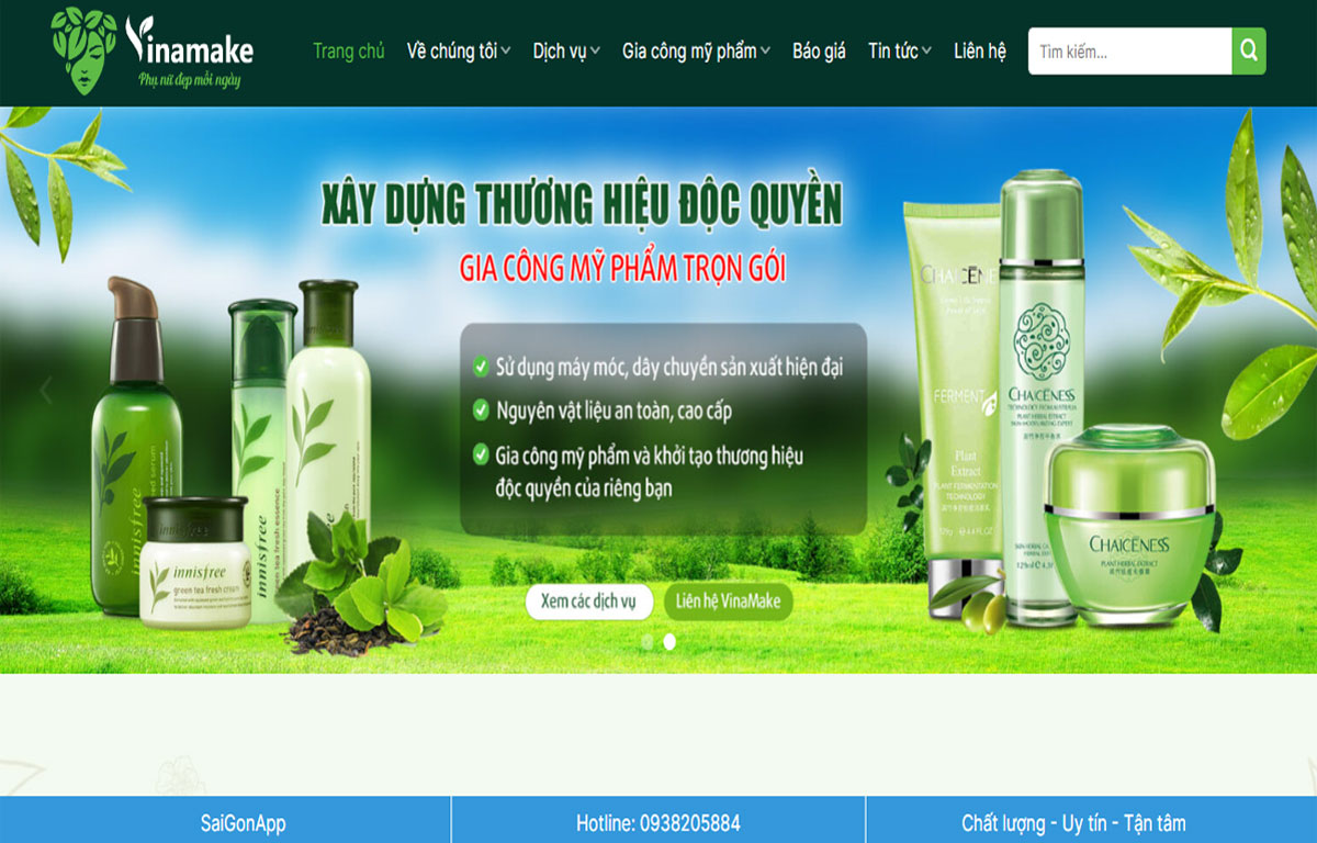 thiết kế web mỹ phẩm