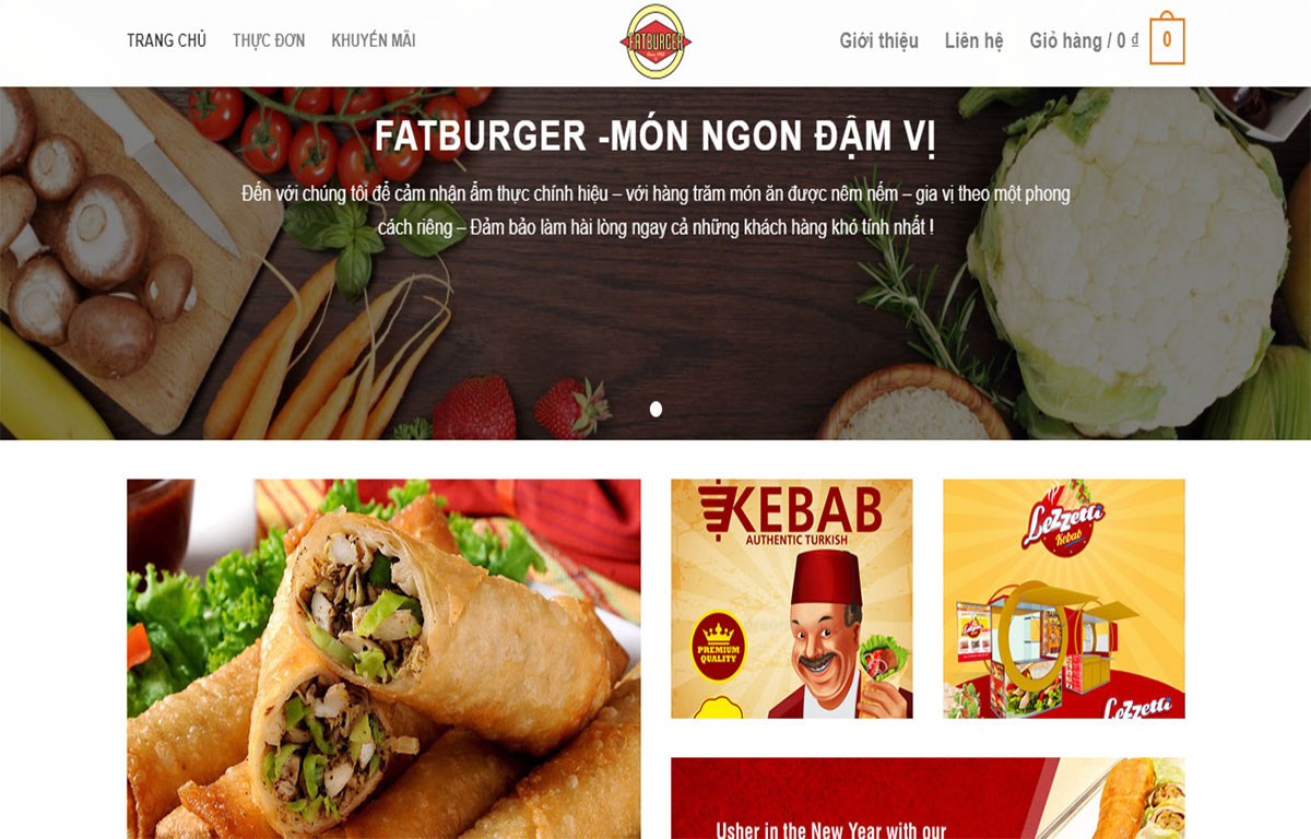 thiết kế web nhà hàng