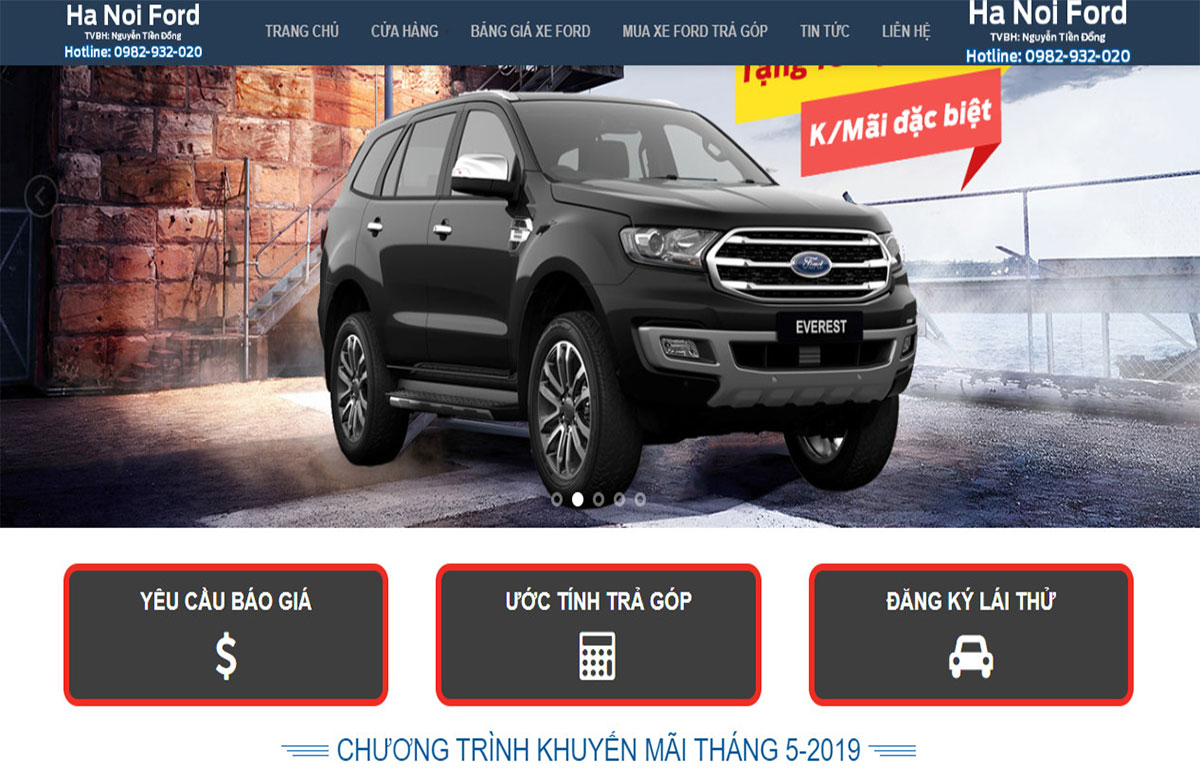 thiết kế web ô tô