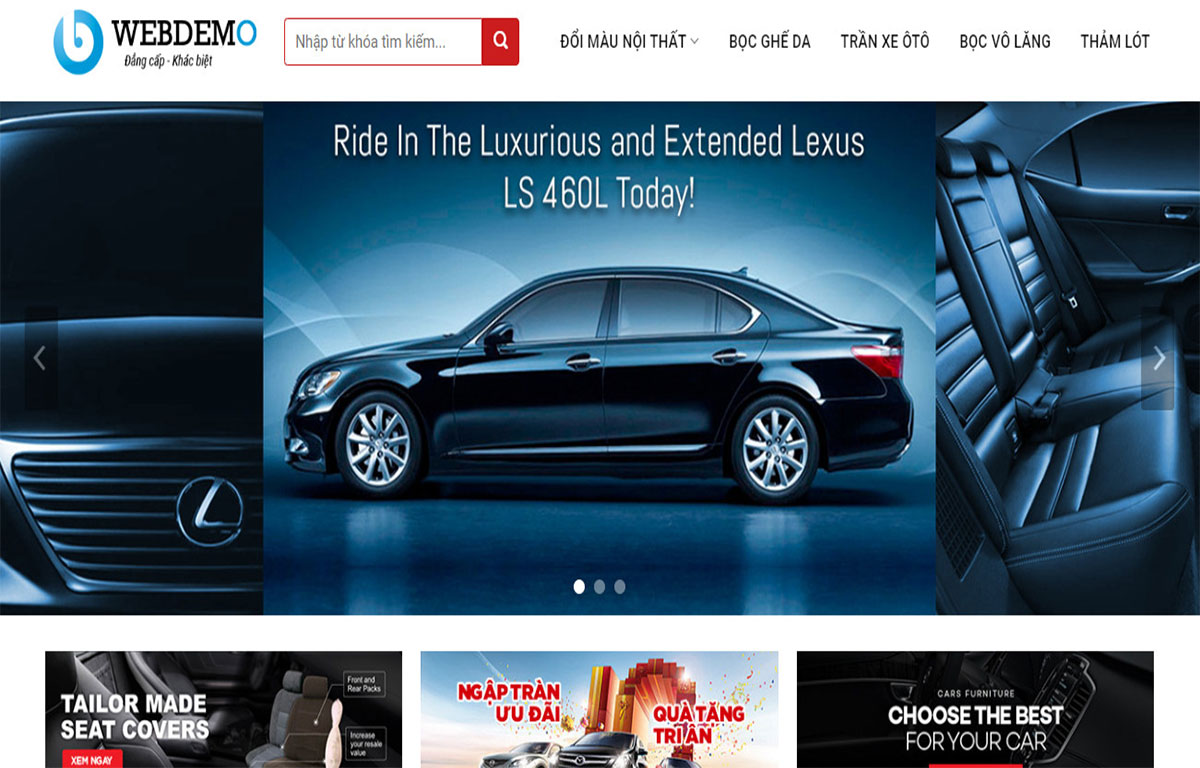 thiết kế web ô tô