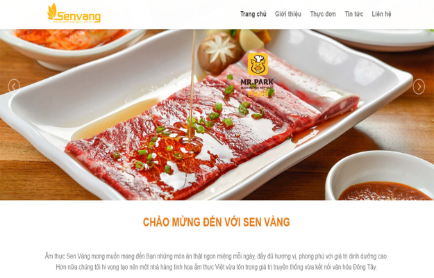 thiết kế website nhà hàng